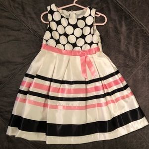 Rare editions pink/white/black pink toddler dress